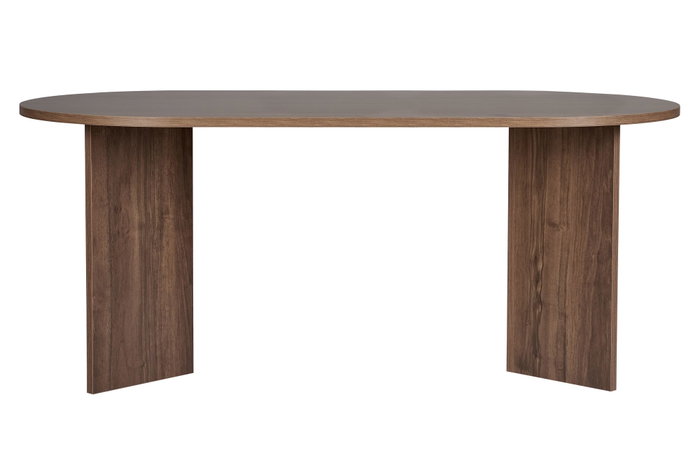 Sablin - Mesa de Comedor Venezia Walnut, 180x90x75 cm, Melamina Nogal, Moderna Escandinava, Capacidad de Carga 70 kg